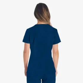 Blusa de trabajo con cuello en V Eds Essentials para mujer