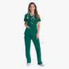 Blusa de trabajo con cuello en V Eds Essentials para mujer