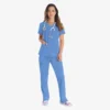 Blusa de trabajo con cuello en V Eds Essentials para mujer