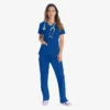 Blusa de trabajo con cuello en V Eds Essentials para mujer