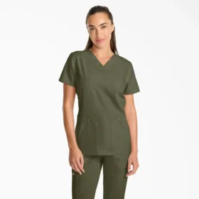 Blusa de trabajo con cuello en V Eds Nxt para mujer