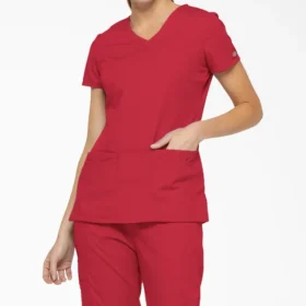 Blusa de trabajo con cuello en V Eds Signature para mujer