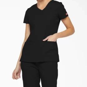 Blusa de trabajo con cuello en V Eds Signature para mujer