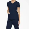 Blusa de trabajo con cuello en V Eds Signature para mujer