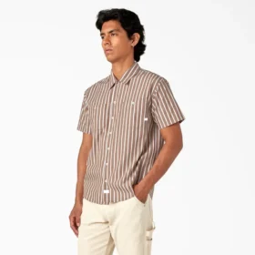 Camisa de servicio de manga corta a rayas