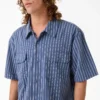 Camisa de trabajo a rayas desgastada Camisa de trabajo a rayas desgastada