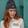 Camisa de trabajo corta con parche bordado para mujer Camisa de trabajo corta con parche bordado para mujer