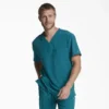 Camisa de trabajo de cuello en V para hombre Eds Essentials, con cuello que se puede meter por dentro