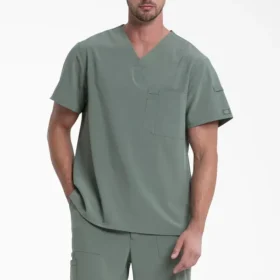 Camisa de trabajo de cuello en V para hombre Eds Essentials, con cuello que se puede meter por dentro