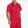 Camisa de trabajo de cuello en V para hombre Eds Essentials, con cuello que se puede meter por dentro