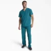 Camisa de trabajo de cuello en V para hombre Eds Essentials, con cuello que se puede meter por dentro