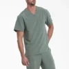 Camisa de trabajo de cuello en V para hombre Eds Essentials, con cuello que se puede meter por dentro