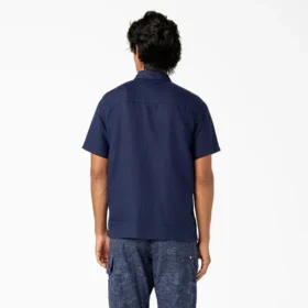 Camisa de trabajo de lino de manga corta