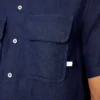 Camisa de trabajo de lino de manga corta Camisa de trabajo de lino de manga corta