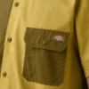 Camisa de trabajo de pantalón corto con botones de sarga