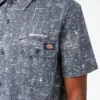 Camisa de trabajo de pantalón corto con botones de sarga