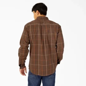 Camisas de cuadros de manga larga con corte holgado Flex