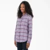 Camisas de franela a cuadros de manga larga para mujer