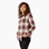 Camisas de franela a cuadros de manga larga para mujer