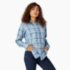 Camisas de franela a cuadros de manga larga para mujer