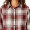 Camisas de franela a cuadros de manga larga para mujer