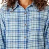 Camisas de franela a cuadros de manga larga para mujer