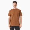 Camisas de manga corta con bolsillo de tejido de punto de peso pesado jaspeado Camisas de manga corta con bolsillo de tejido de punto de peso pesado jaspeado