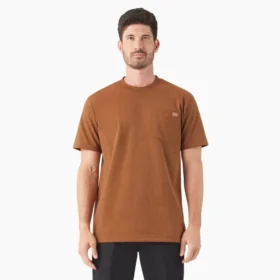 Camisas de manga corta con bolsillo de tejido de punto de peso pesado jaspeado Camisas de manga corta con bolsillo de tejido de punto de peso pesado jaspeado