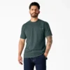 Camisas de manga corta con bolsillo de tejido de punto de peso pesado jaspeado Camisas de manga corta con bolsillo de tejido de punto de peso pesado jaspeado