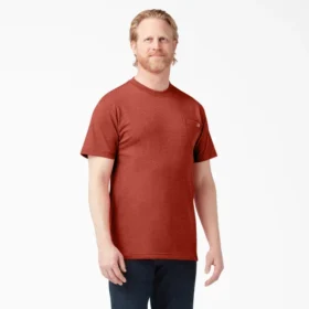 Camisas de manga corta con bolsillo de tejido de punto de peso pesado jaspeado