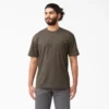 Camisas de manga corta con bolsillo de tejido de punto de peso pesado jaspeado