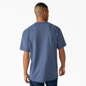 Camisas de manga corta con bolsillo de tejido de punto de peso pesado jaspeado Camisas de manga corta con bolsillo de tejido de punto de peso pesado jaspeado