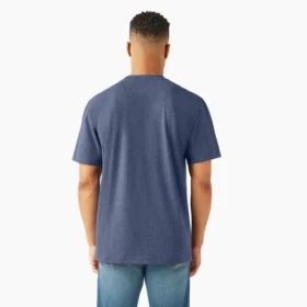 Camisas de manga corta con bolsillo de tejido de punto de peso pesado jaspeado Camisas de manga corta con bolsillo de tejido de punto de peso pesado jaspeado