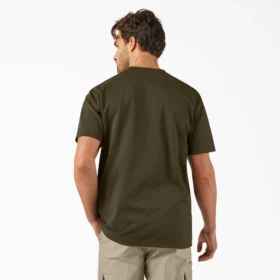 Camisas de manga corta con bolsillo de tejido de punto de peso pesado jaspeado Camisas de manga corta con bolsillo de tejido de punto de peso pesado jaspeado