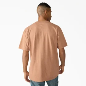 Camisas de manga corta con bolsillo de tejido de punto de peso pesado jaspeado Camisas de manga corta con bolsillo de tejido de punto de peso pesado jaspeado