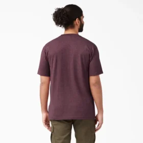 Camisas de manga corta con bolsillo de tejido de punto de peso pesado jaspeado Camisas de manga corta con bolsillo de tejido de punto de peso pesado jaspeado