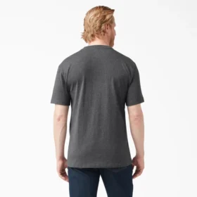 Camisas de manga corta con bolsillo de tejido de punto de peso pesado jaspeado Camisas de manga corta con bolsillo de tejido de punto de peso pesado jaspeado
