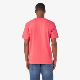 Camisas de manga corta con bolsillo de tejido de punto de peso pesado jaspeado Camisas de manga corta con bolsillo de tejido de punto de peso pesado jaspeado