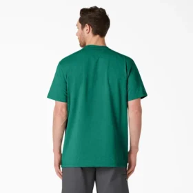 Camisas de manga corta con bolsillo de tejido de punto de peso pesado jaspeado Camisas de manga corta con bolsillo de tejido de punto de peso pesado jaspeado