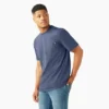 Camisas de manga corta con bolsillo de tejido de punto de peso pesado jaspeado Camisas de manga corta con bolsillo de tejido de punto de peso pesado jaspeado