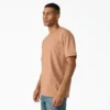 Camisas de manga corta con bolsillo de tejido de punto de peso pesado jaspeado Camisas de manga corta con bolsillo de tejido de punto de peso pesado jaspeado