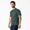 Camisas de manga corta con bolsillo de tejido de punto de peso pesado jaspeado Camisas de manga corta con bolsillo de tejido de punto de peso pesado jaspeado