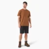 Camisas de manga corta con bolsillo de tejido de punto de peso pesado jaspeado Camisas de manga corta con bolsillo de tejido de punto de peso pesado jaspeado