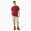 Camisas de manga corta con bolsillo de tejido de punto de peso pesado jaspeado Camisas de manga corta con bolsillo de tejido de punto de peso pesado jaspeado