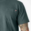 Camisas de manga corta con bolsillo de tejido de punto de peso pesado jaspeado Camisas de manga corta con bolsillo de tejido de punto de peso pesado jaspeado