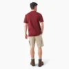 Camisas de manga corta con bolsillo de tejido de punto de peso pesado jaspeado Camisas de manga corta con bolsillo de tejido de punto de peso pesado jaspeado