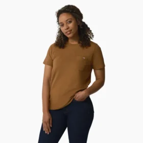 Camisas de manga corta con bolsillo para mujer