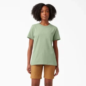 Camisas de manga corta con bolsillo para mujer