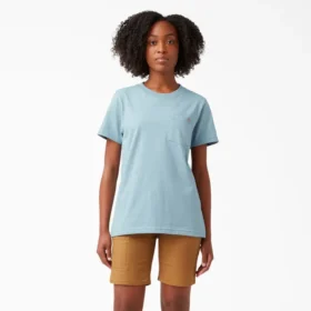 Camisas de manga corta con bolsillo para mujer