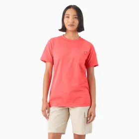 Camisas de manga corta con bolsillo para mujer